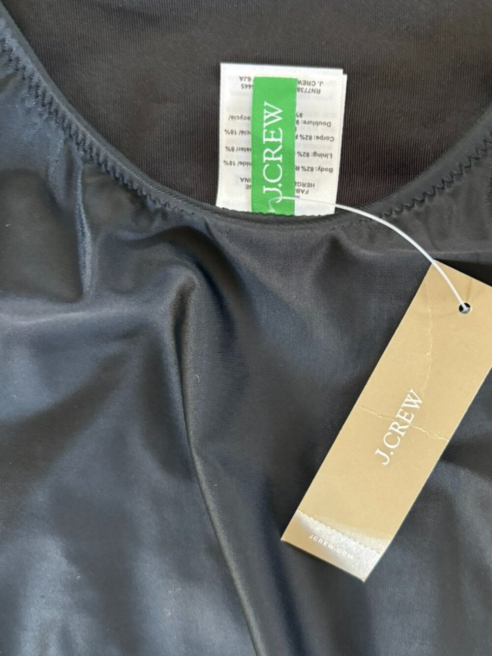 NWT J. Crew Black Plunge V-Neck Cross Back One Piece Swimsuit 8 - Picture 9 of 13